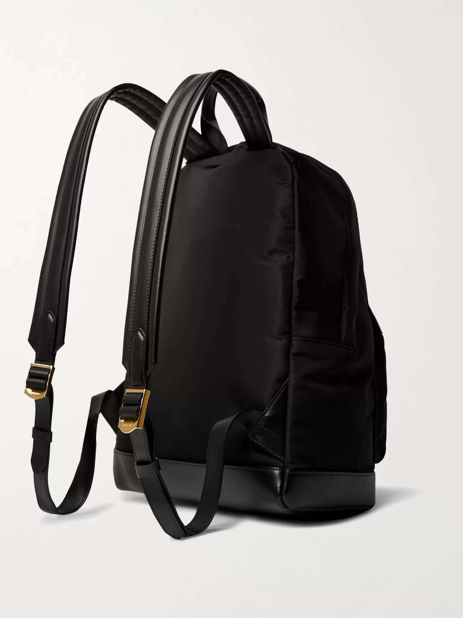 Leather-Trimmed Nylon Backpack - 4