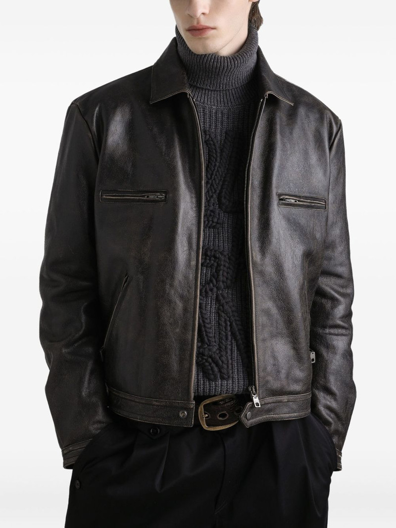 zip-fastening leather jacket 4