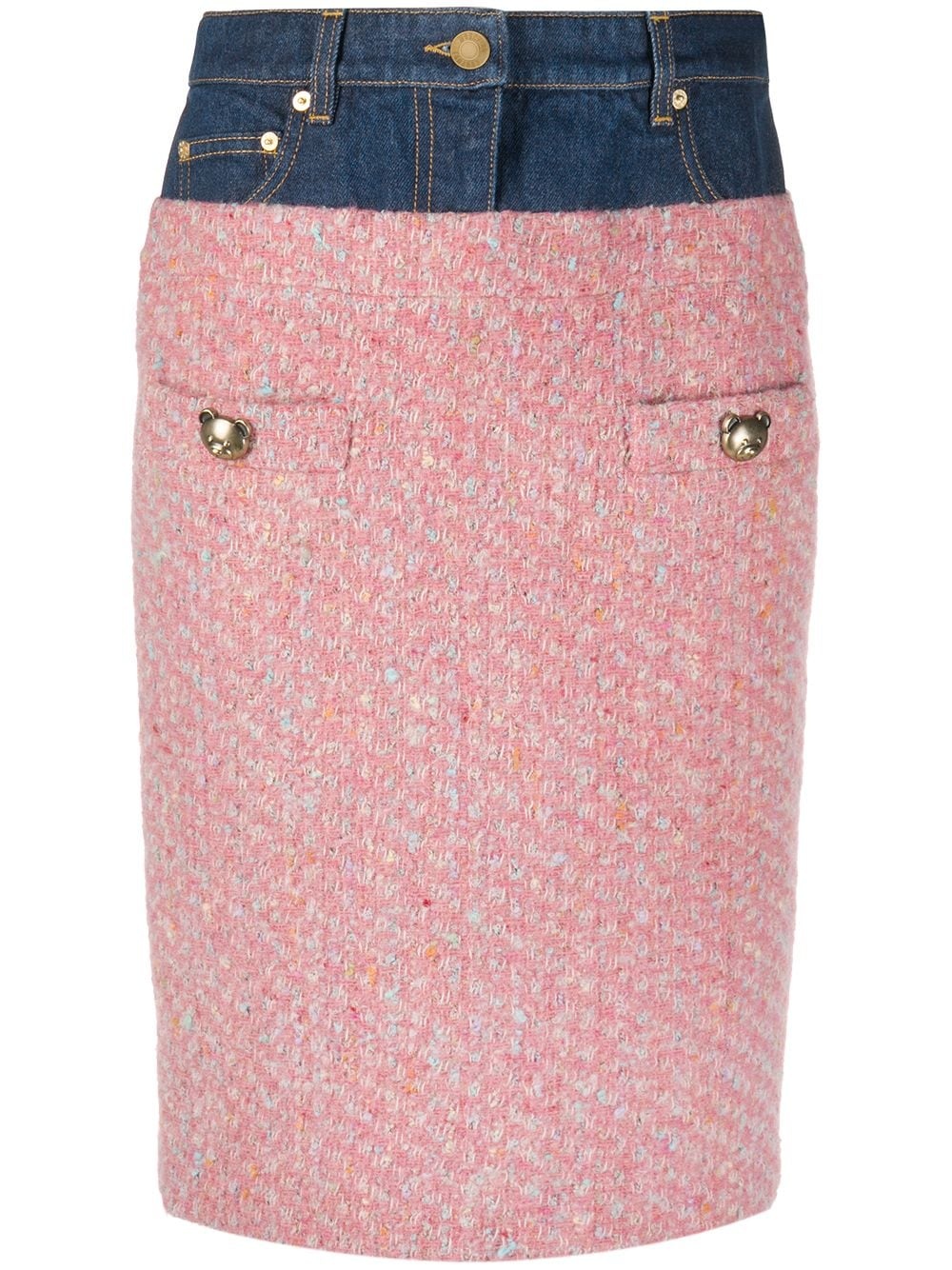 panelled pencil skirt - 1