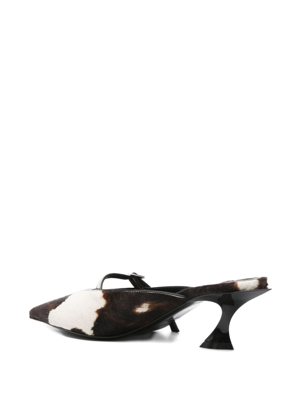 60mm cow-print pointed-toe mules - 3