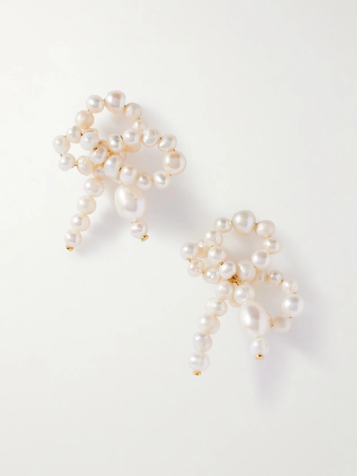Gold-plated Recycled Silver Pearl Earrings - 1