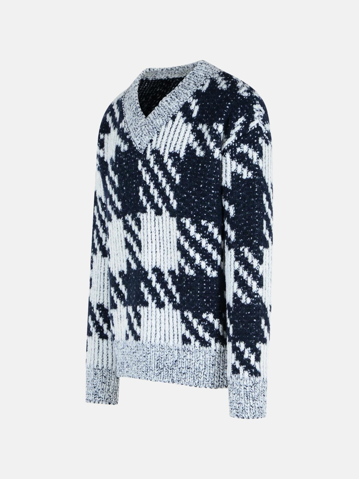 WHITE and NAVY 'MACAO' WOOL AND ALPACA SWEATER - 2