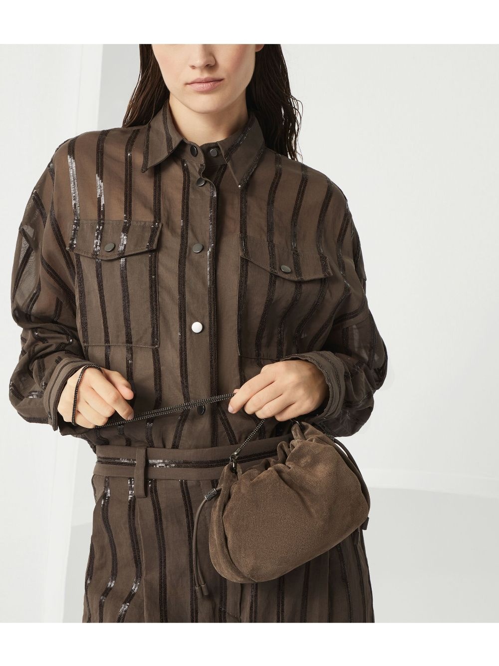 suede shoulder bag - 6