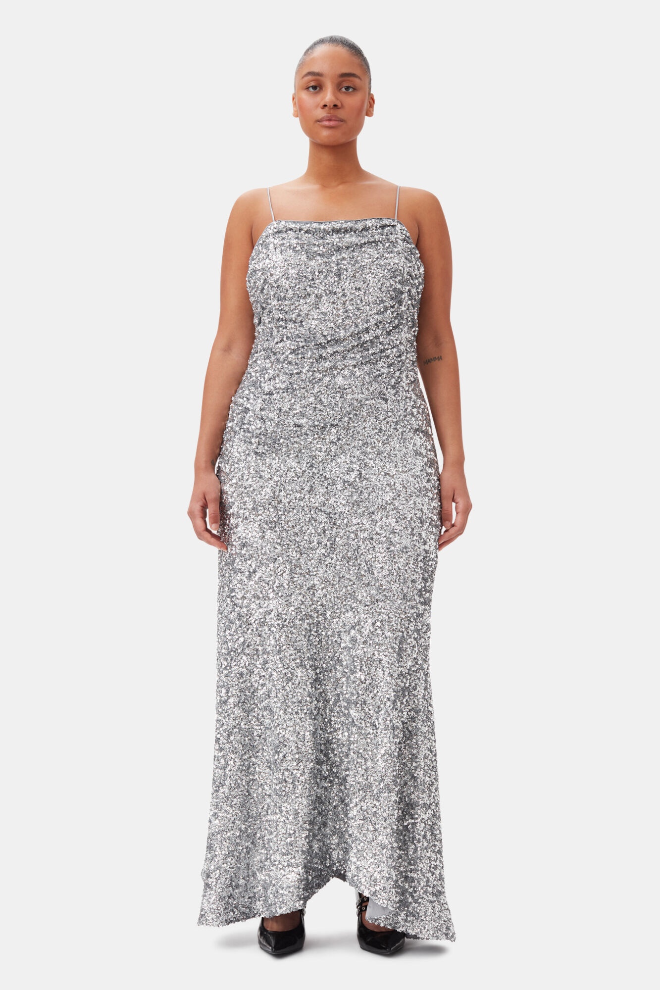 【関税＆送料込み】Ganni 3D Sequins Long Slip Dress GANNI 3D SEQUINS LONG SLIP DRESS | REVERSIBLE