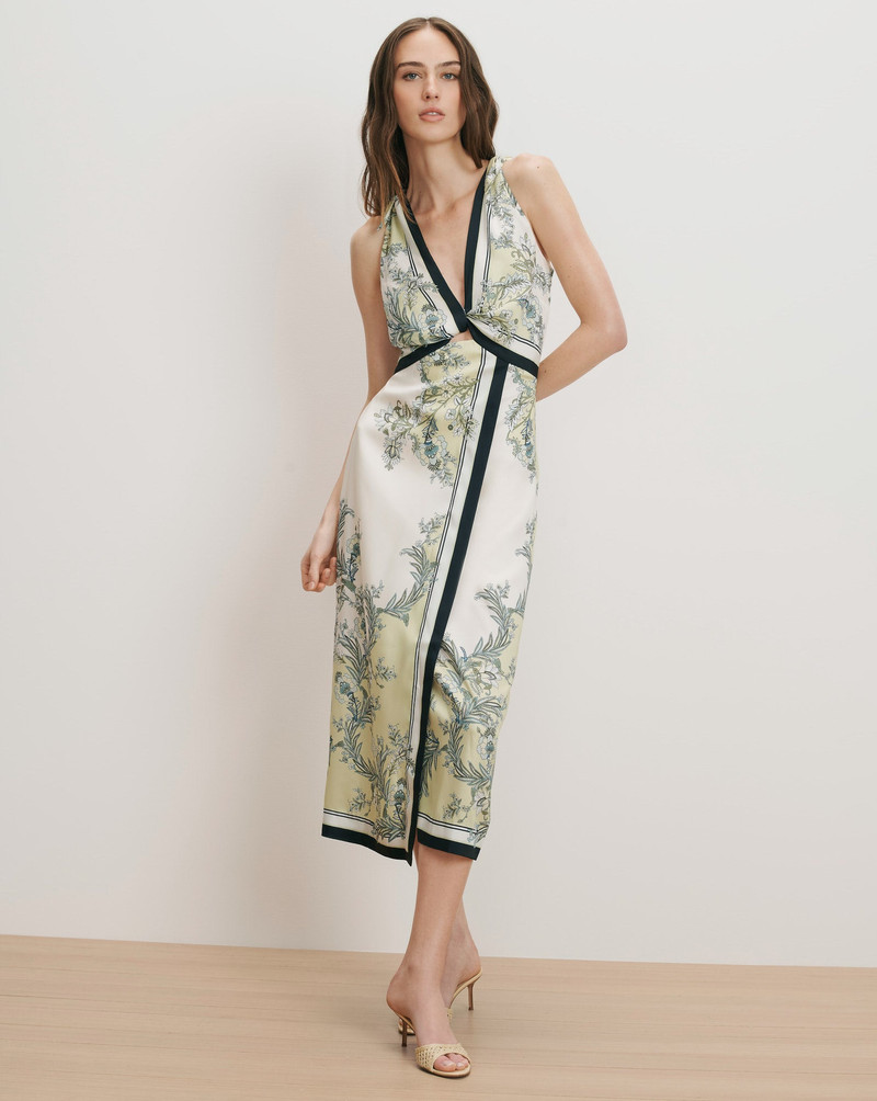 VERONICA BEARD KALIZA SCARF-PRINT MIDI DRESS outlook