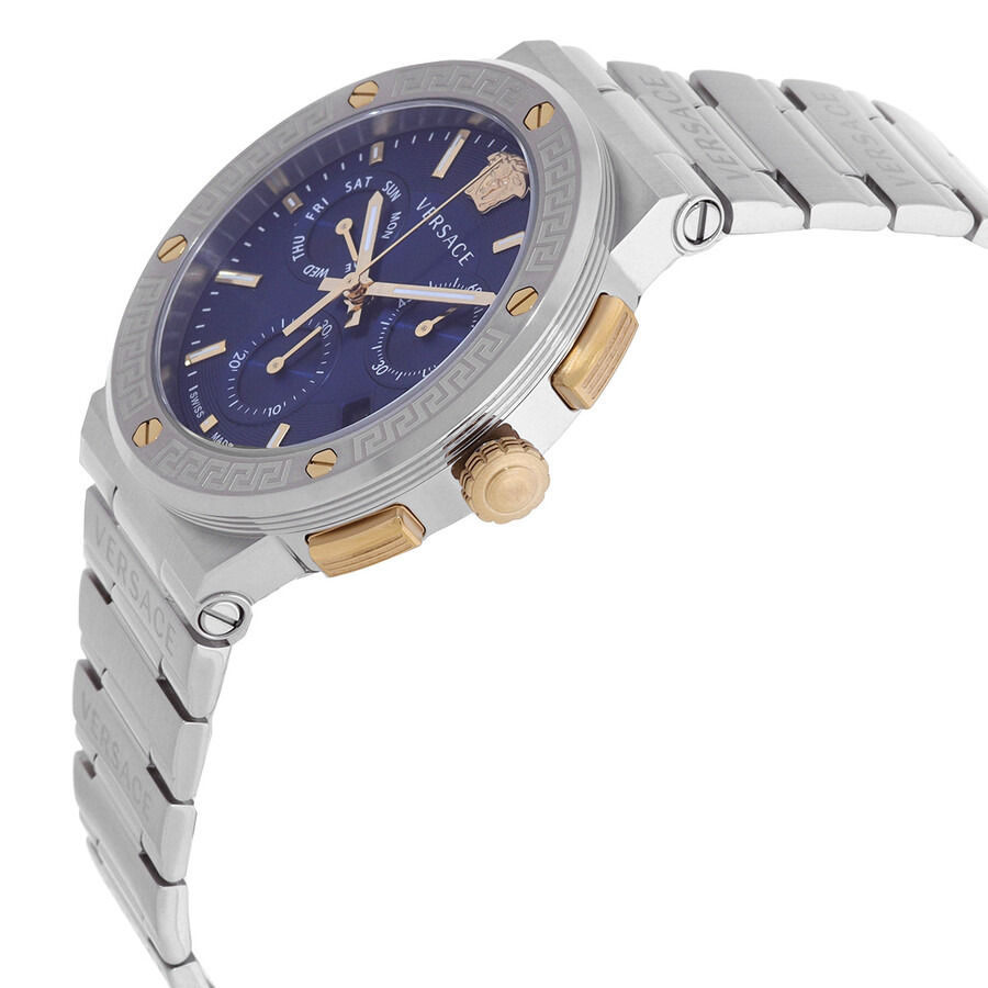 Versace Greca Logo Chronograph Quartz Blue Dial Men's Watch VEZ900221 - 2