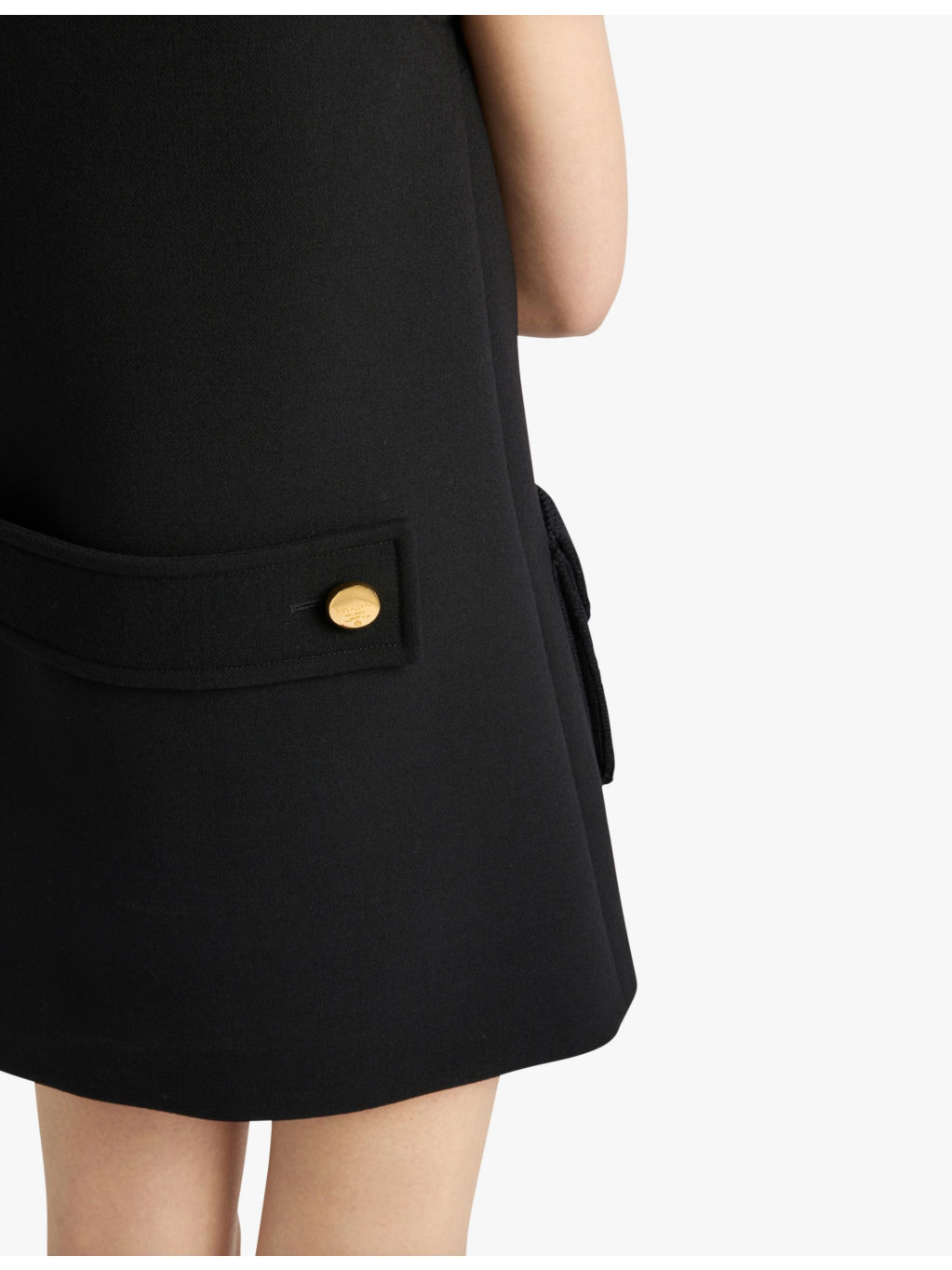 Flap-pocket square-neck wool mini dress - 5