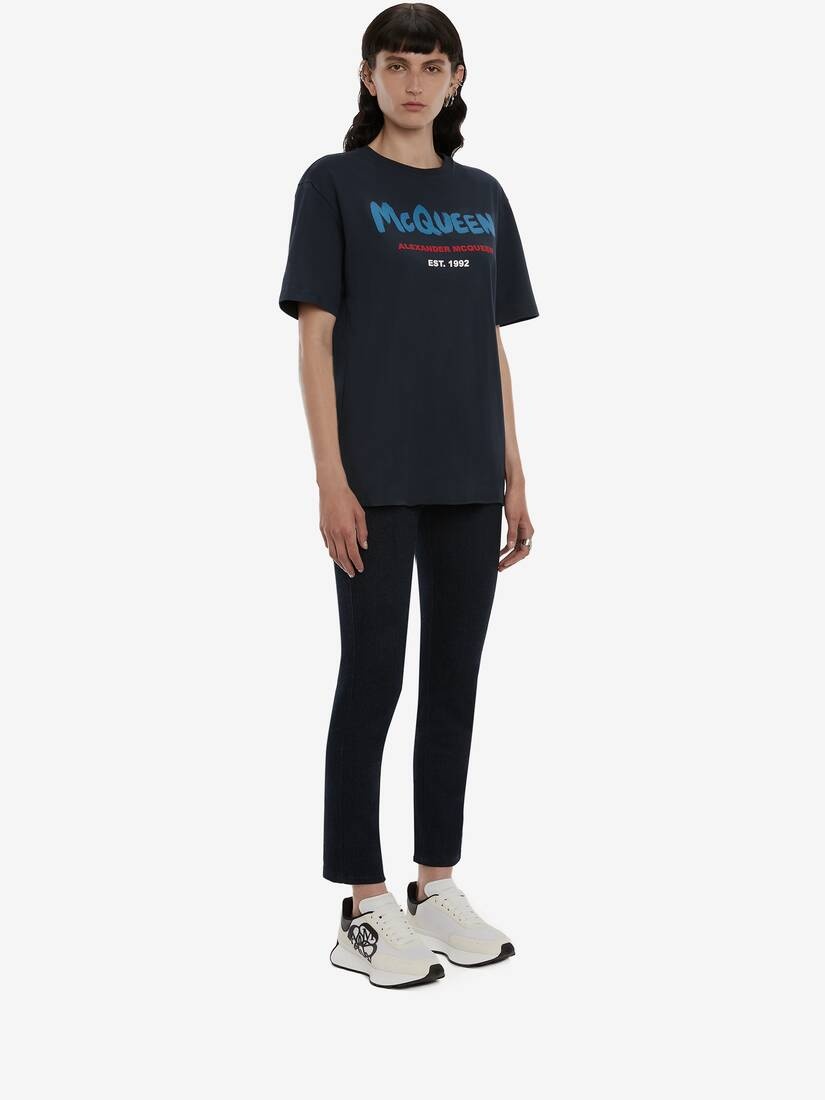 Mcqueen Graffiti T-shirt in Navy - 3