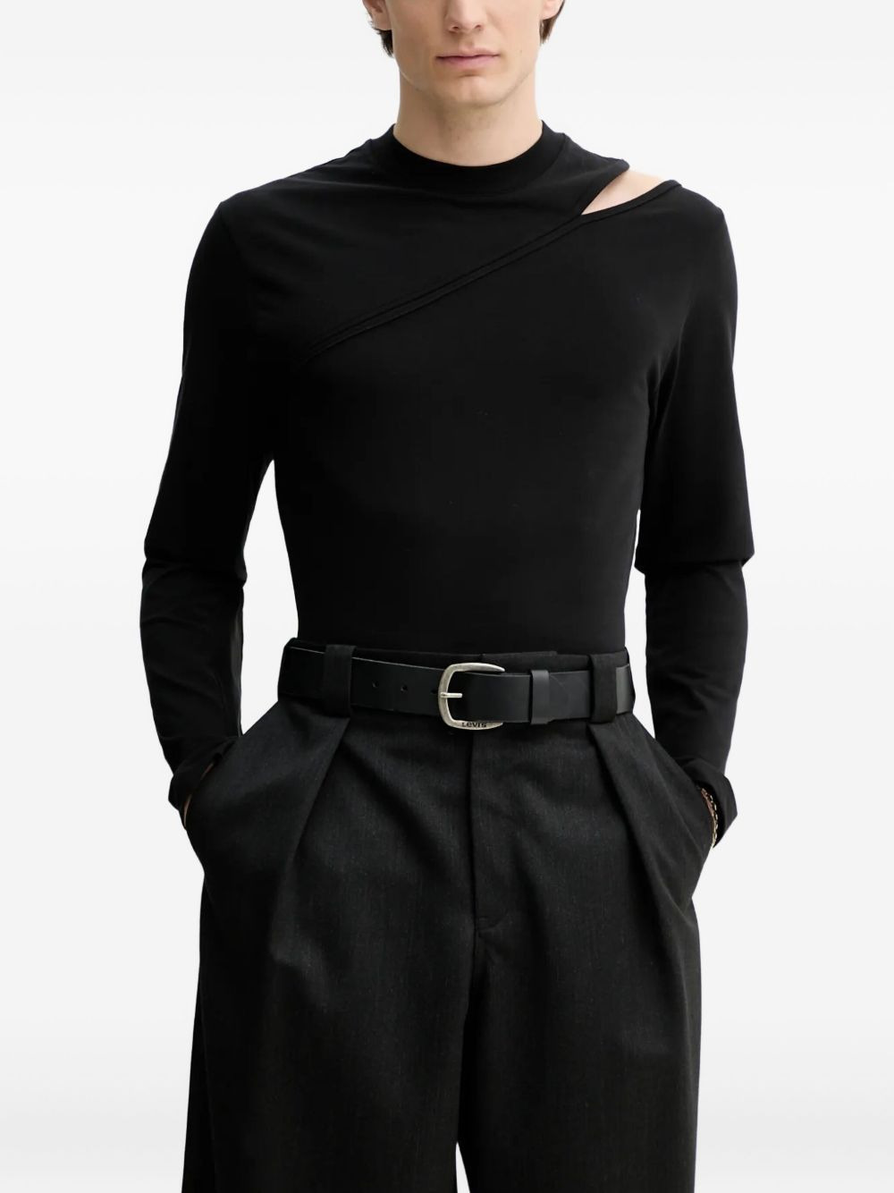 cut-out long-sleeve T-shirt - 1