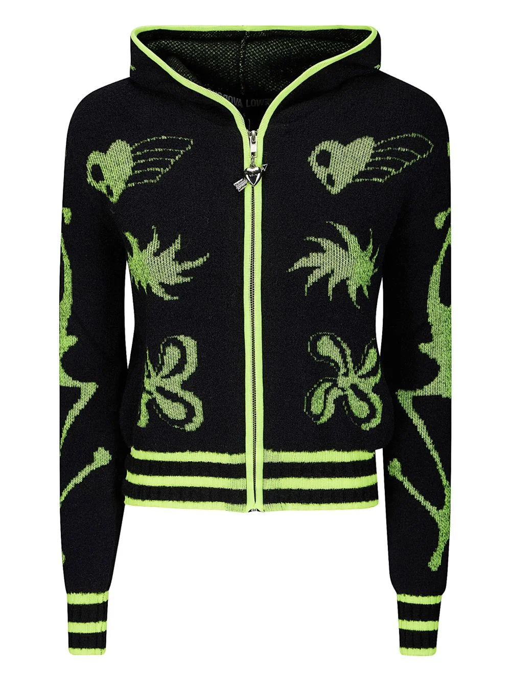 neon cartoon-graphics hoodie - 1