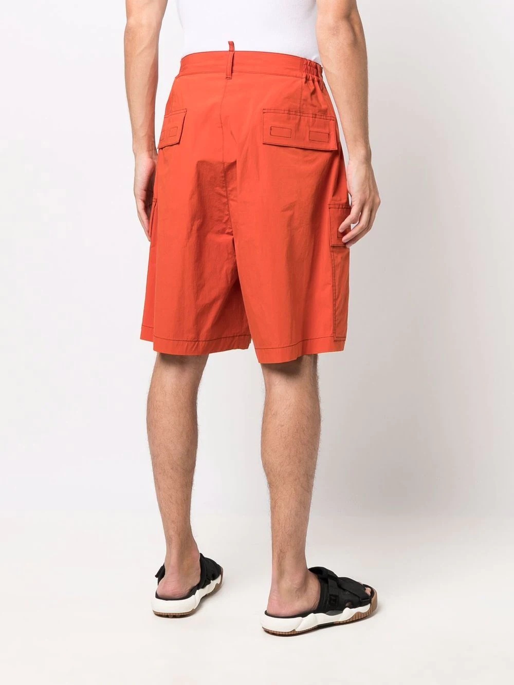 contrast-stitching cargo trousers - 4