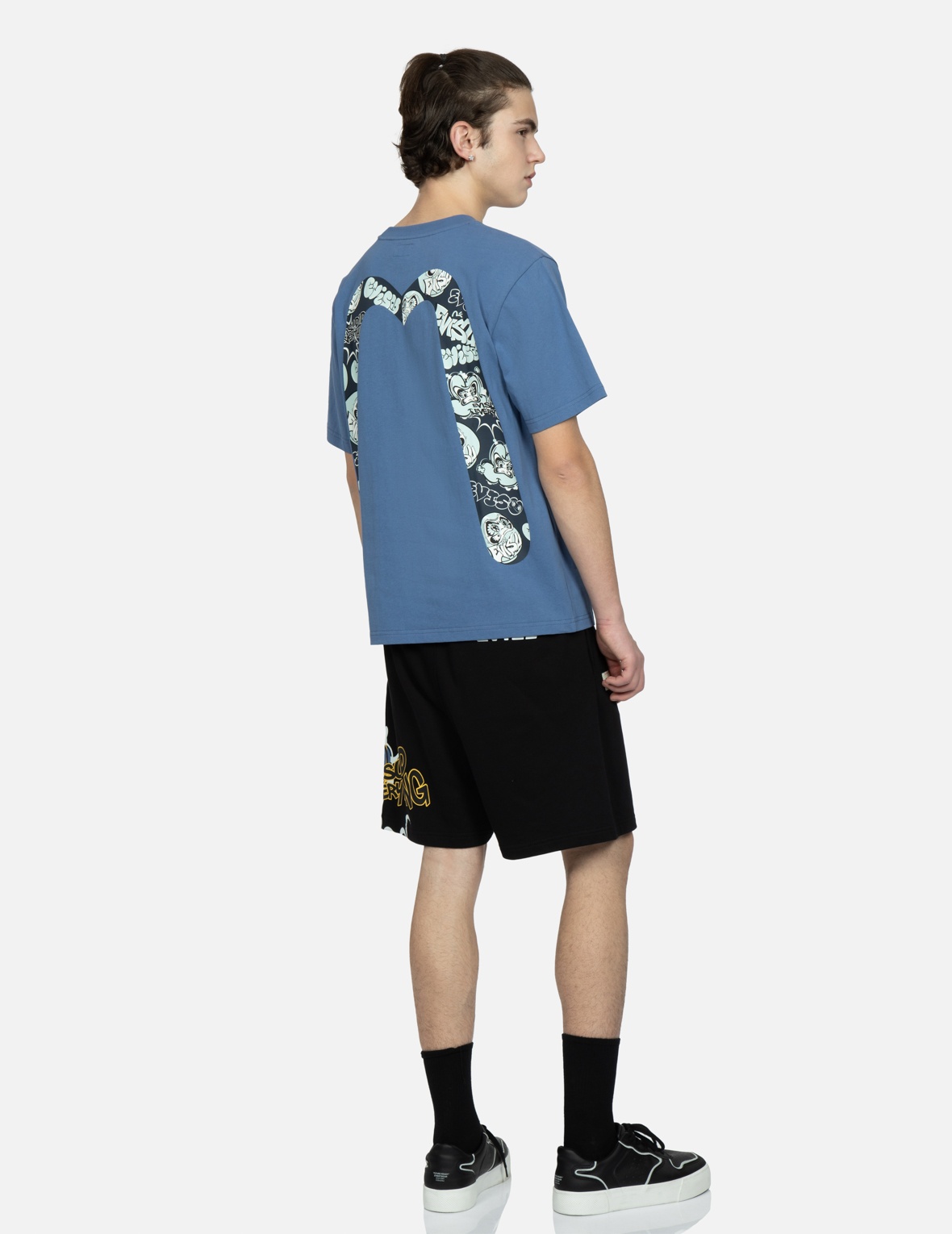 TRANSFORMING DARUMA PRINT SWEAT SHORTS - 4