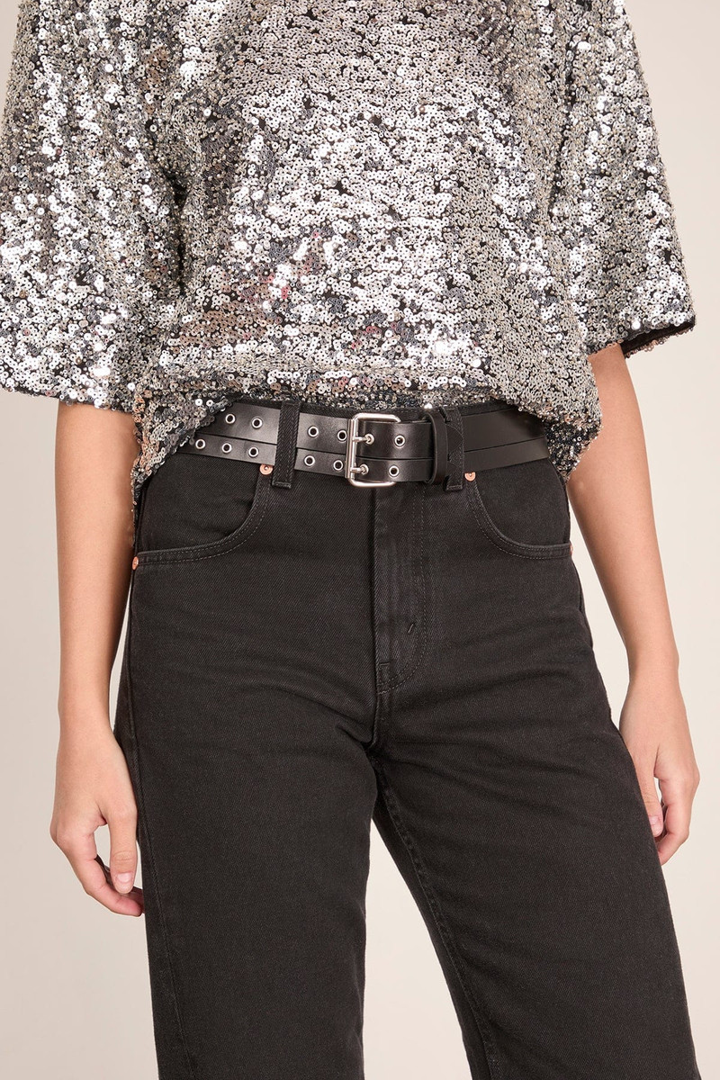 Isabel Marant Split Belt in Black/Silver outlook