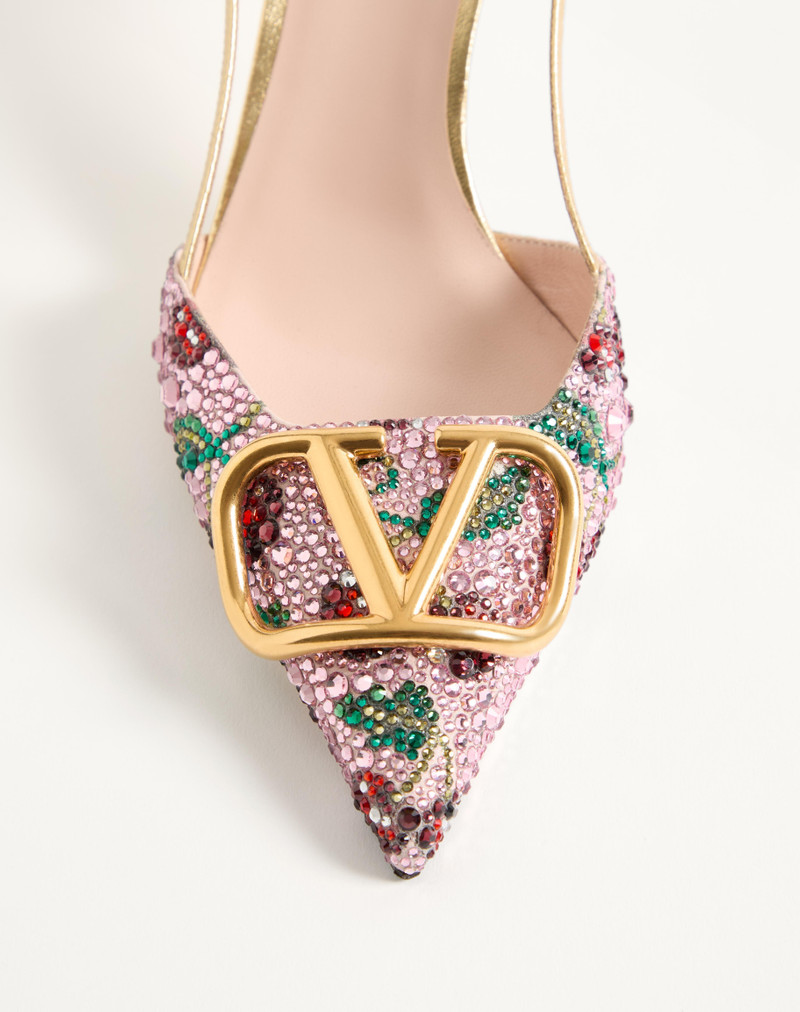 Valentino VLOGO SIGNATURE SLINGBACK DÉCOLLETÉ WITH CHERRYFIC EMBROIDERY 80MM outlook