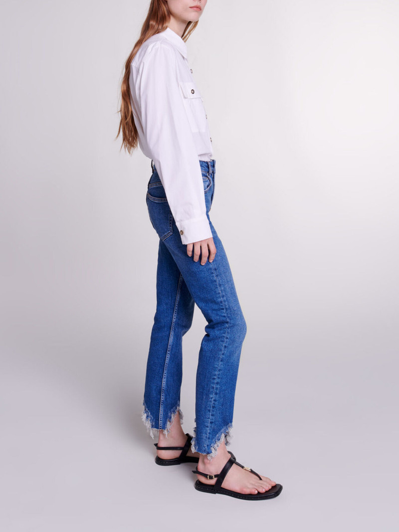 Slim-fit jeans, ripped at the bottom 4