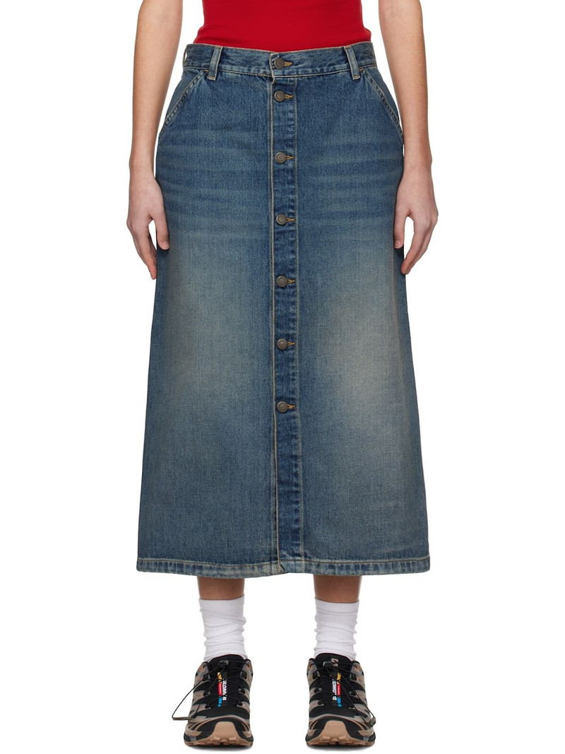 Blue Marvin Denim Midi Skirt 1