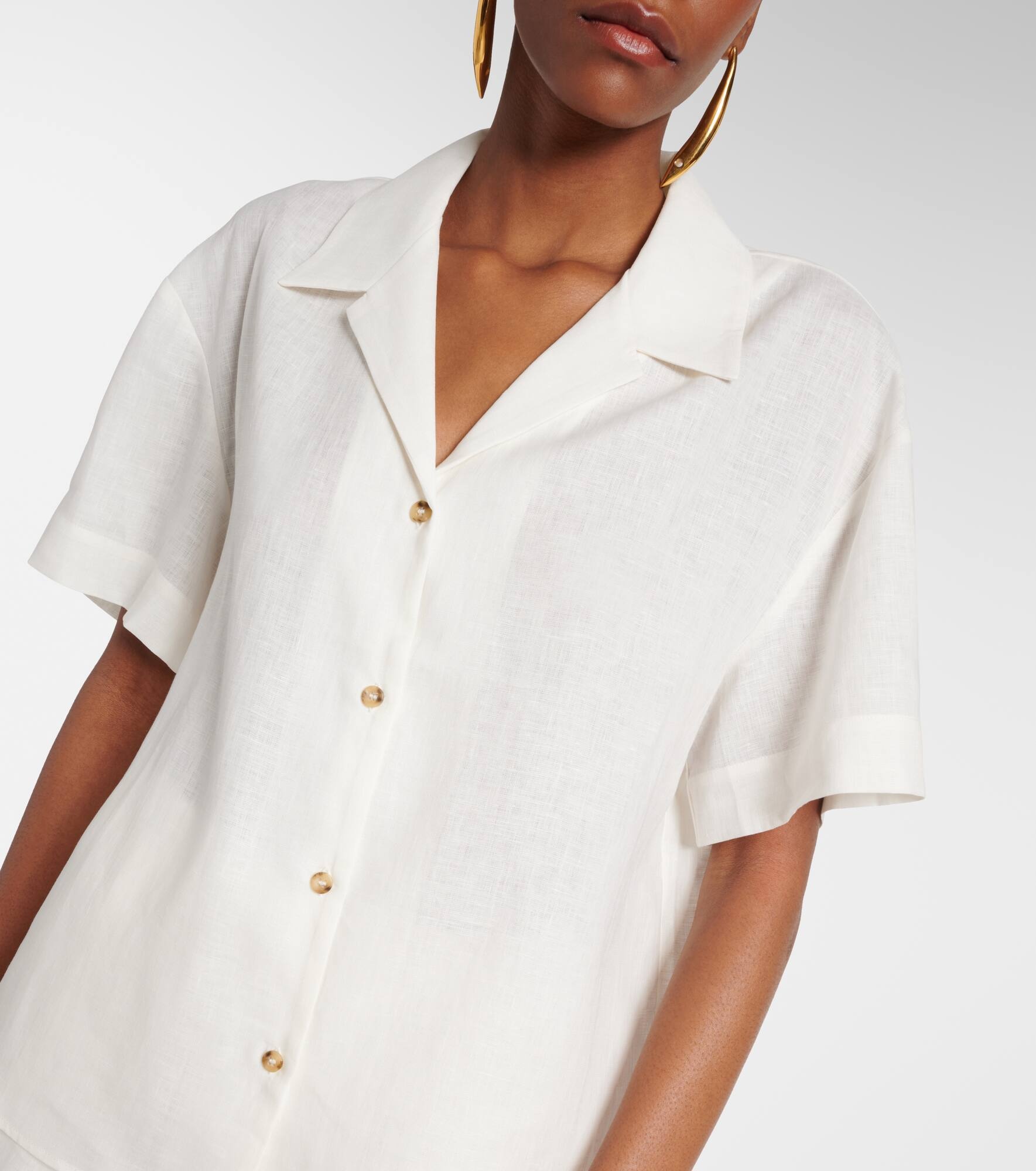 Prague linen bowling shirt - 4