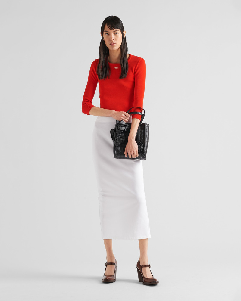 Prada Cotton sweater with embroidered logo outlook