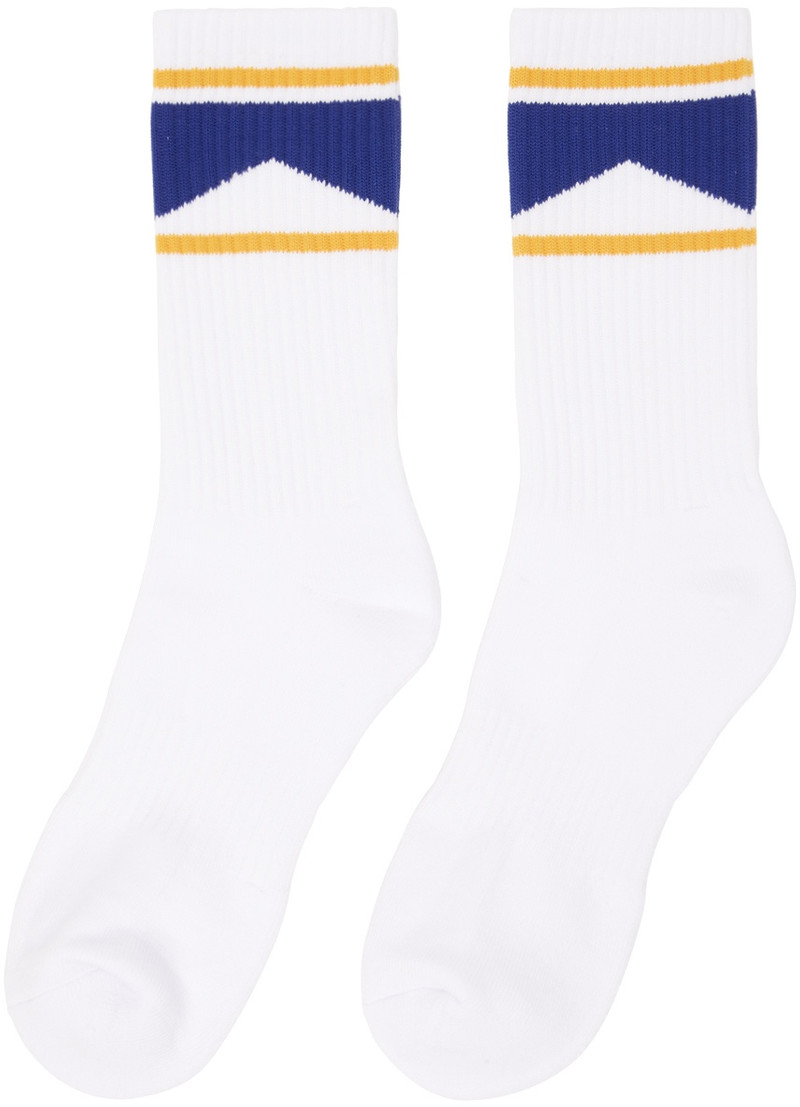Rhude White Chevron Logo Socks outlook