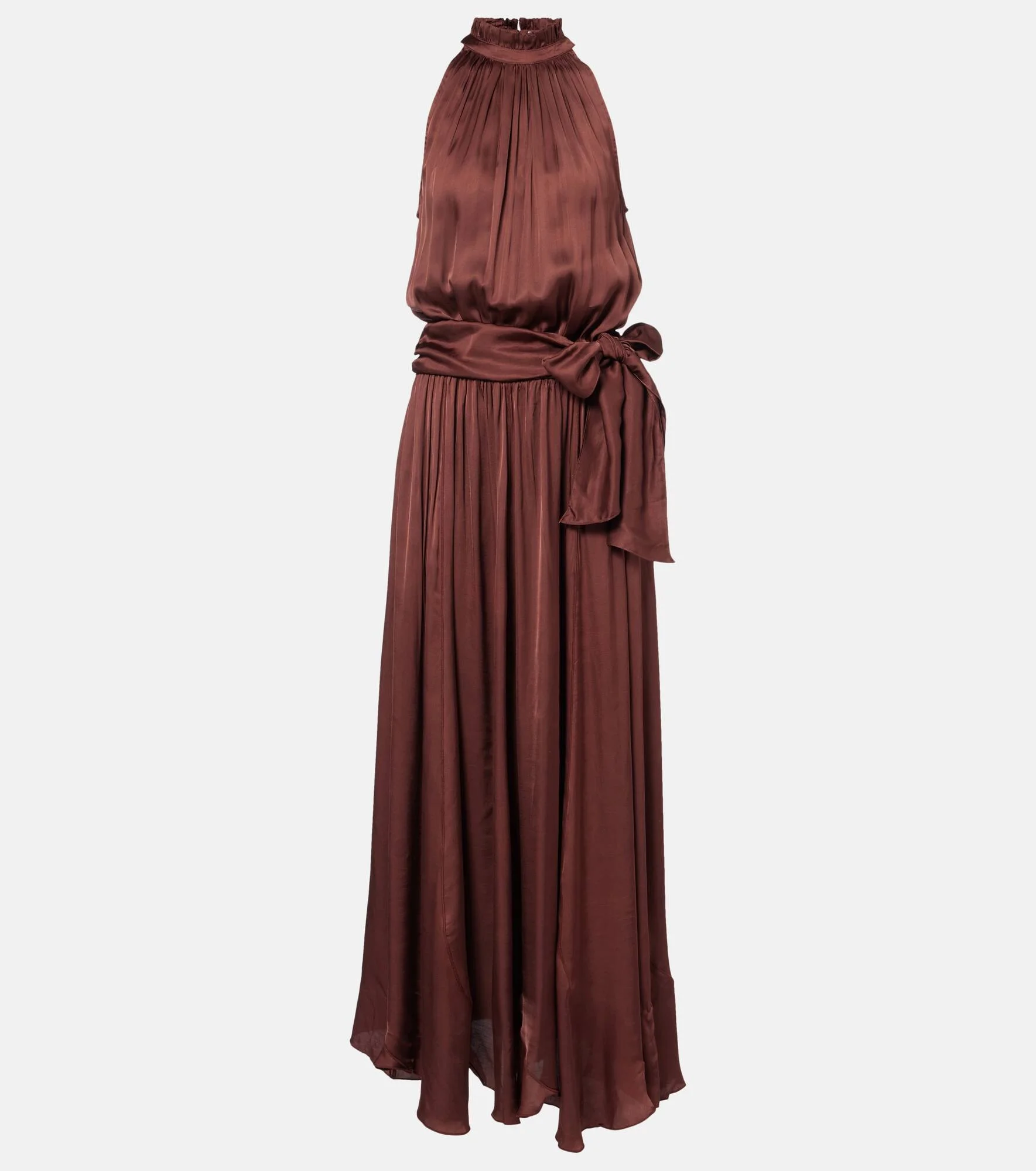 Nina halterneck satin maxi dress - 1
