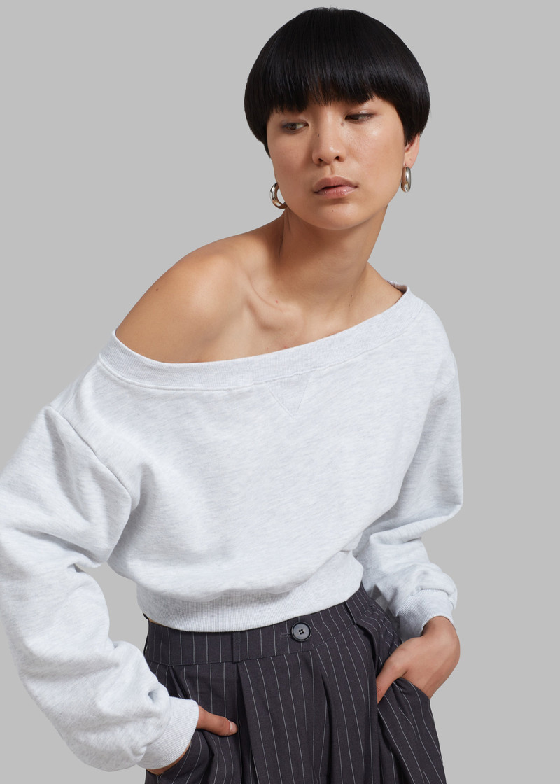 Gine Cropped Sweatshirt - Grey Melange 7