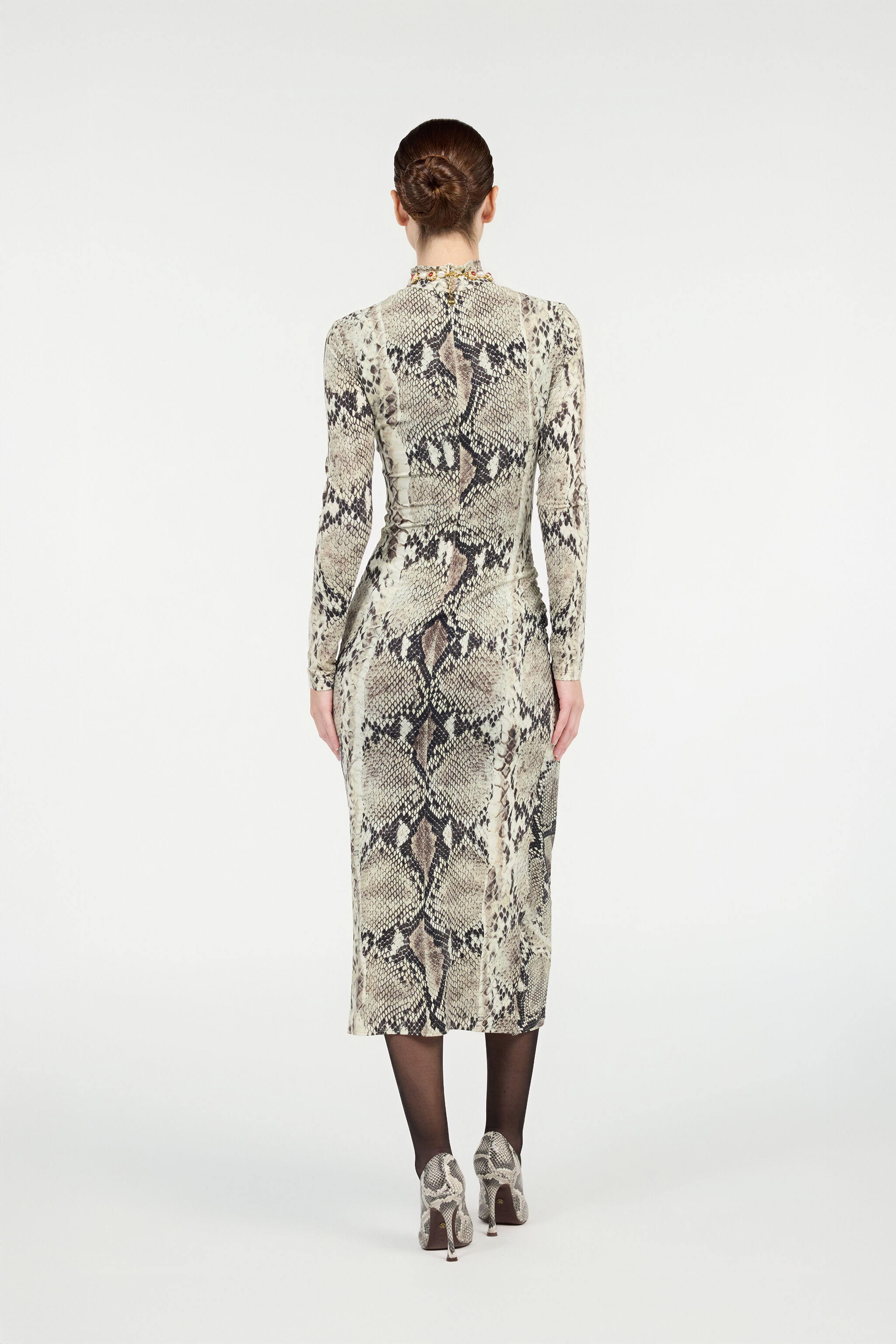 Midi Dress With Python Print - 4