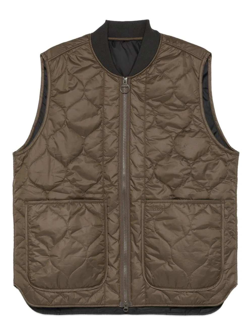quilted zip-up vest - 1