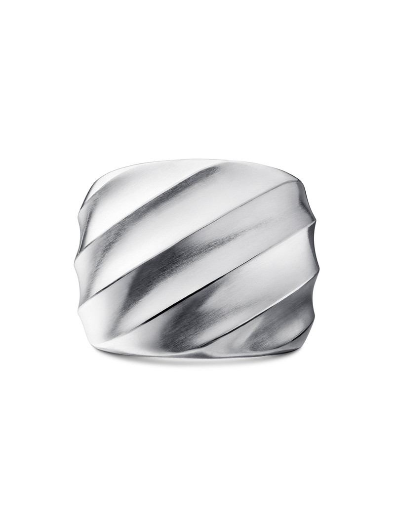 Women's Cable Edge Saddle Ring in Sterling Silver, 18.8mm - Sterling Silver 4
