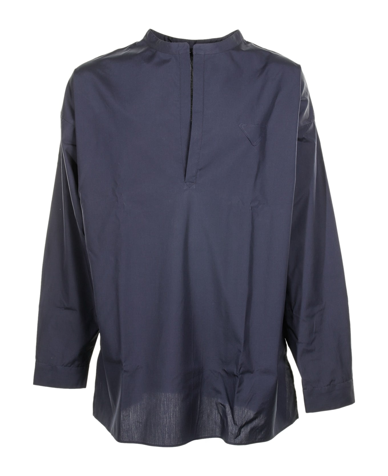 Blue Long-sleeved Shirt In Cotton - 1