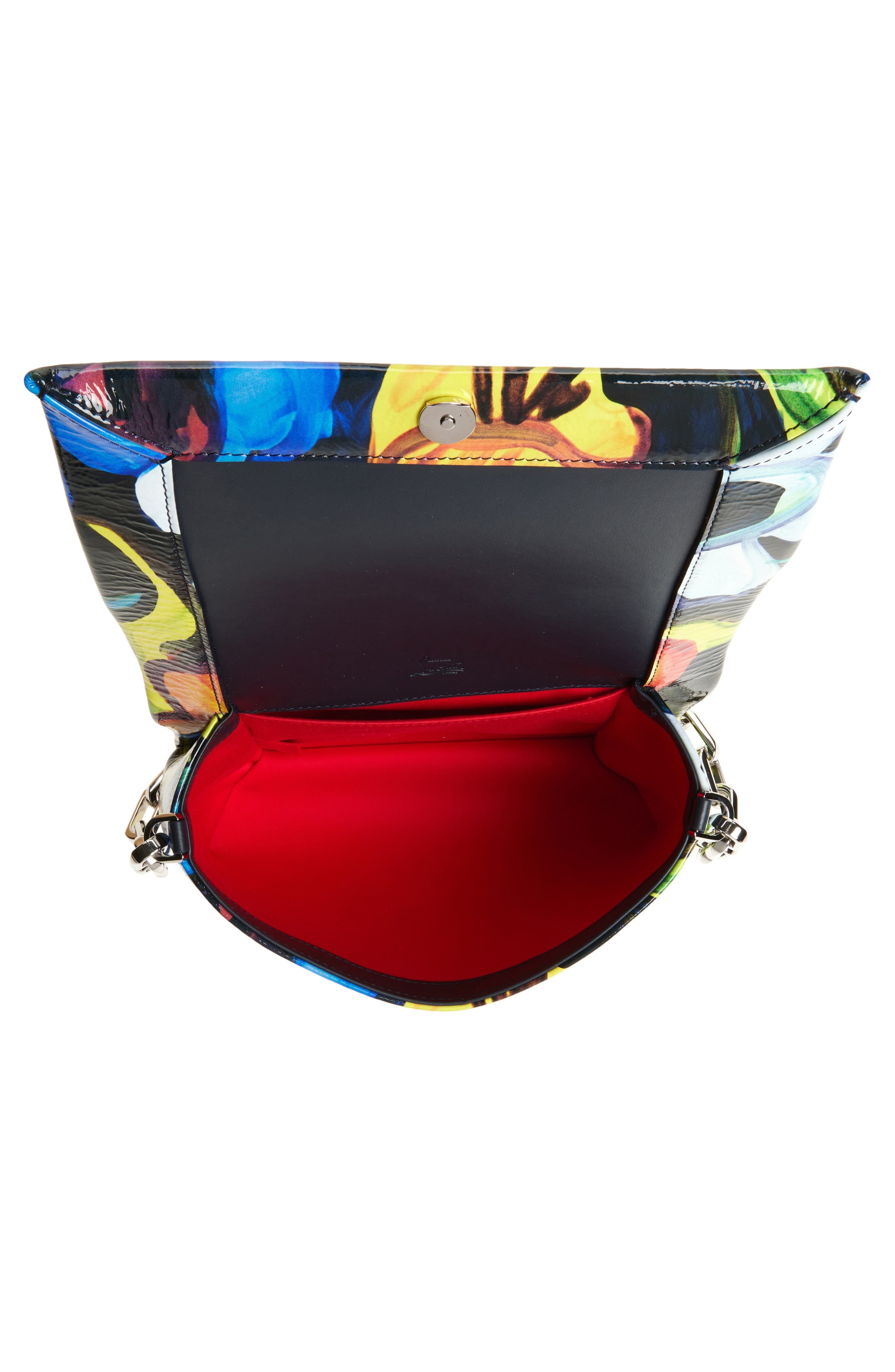 Christian Louboutin Loubi54 Floral Soft Naplak Leather Shoulder Bag in Multi/Navy at Nordstrom - 5