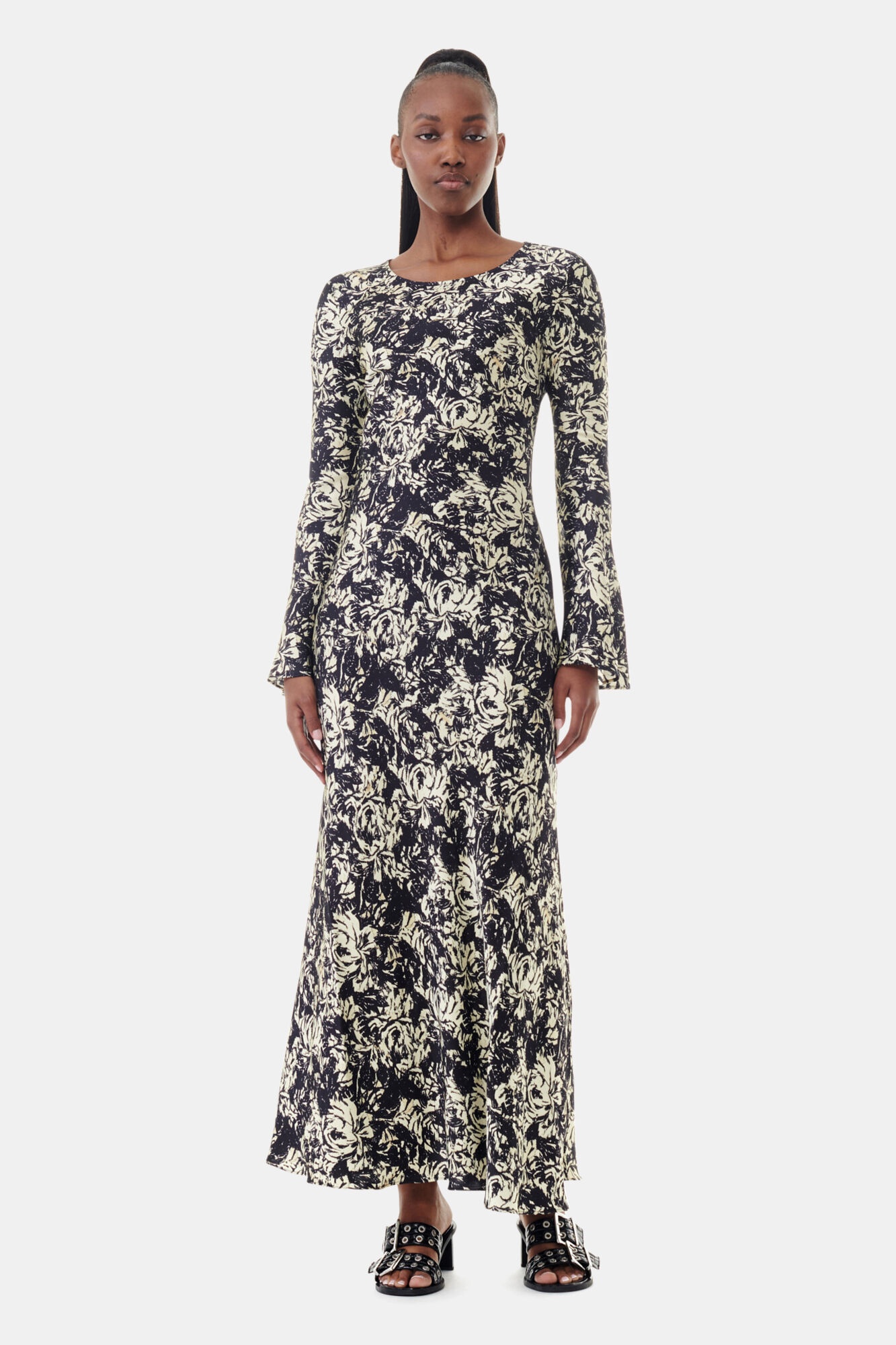 PRINTED SATIN MAXI DRESS - 2