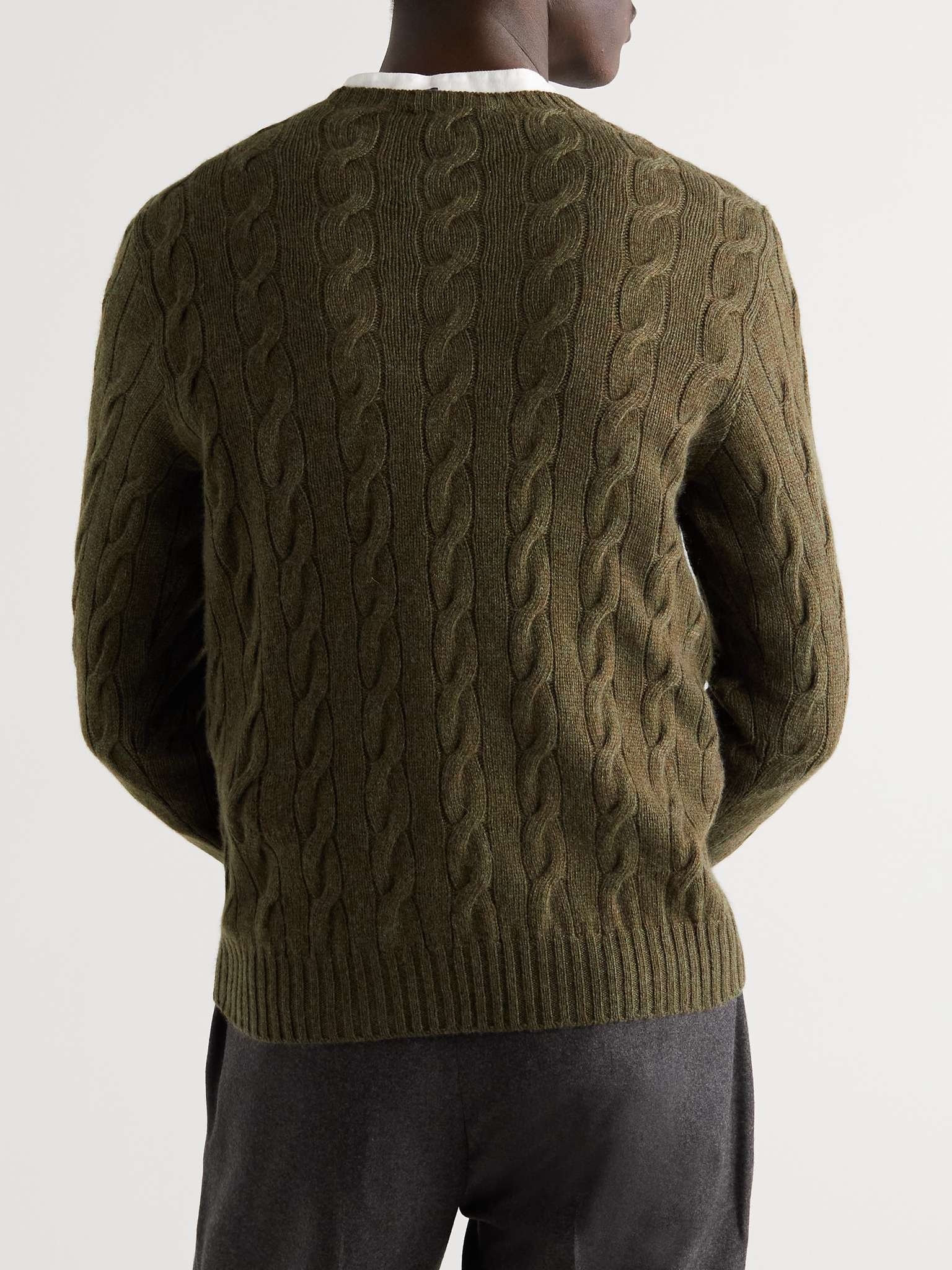 Slim-Fit Cable-Knit Cashmere Sweater - 4