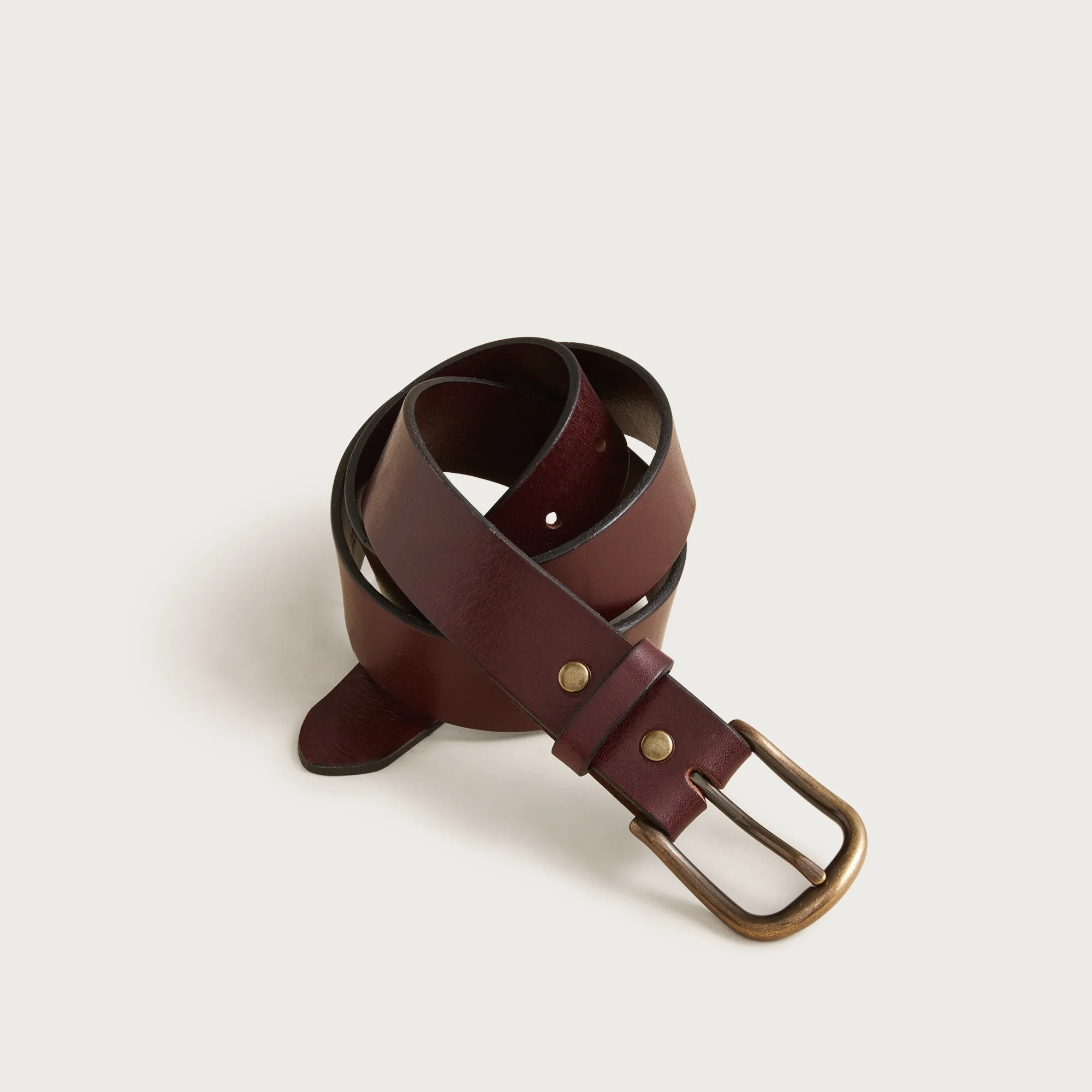Round-buckle jeans belt in leather - 1
