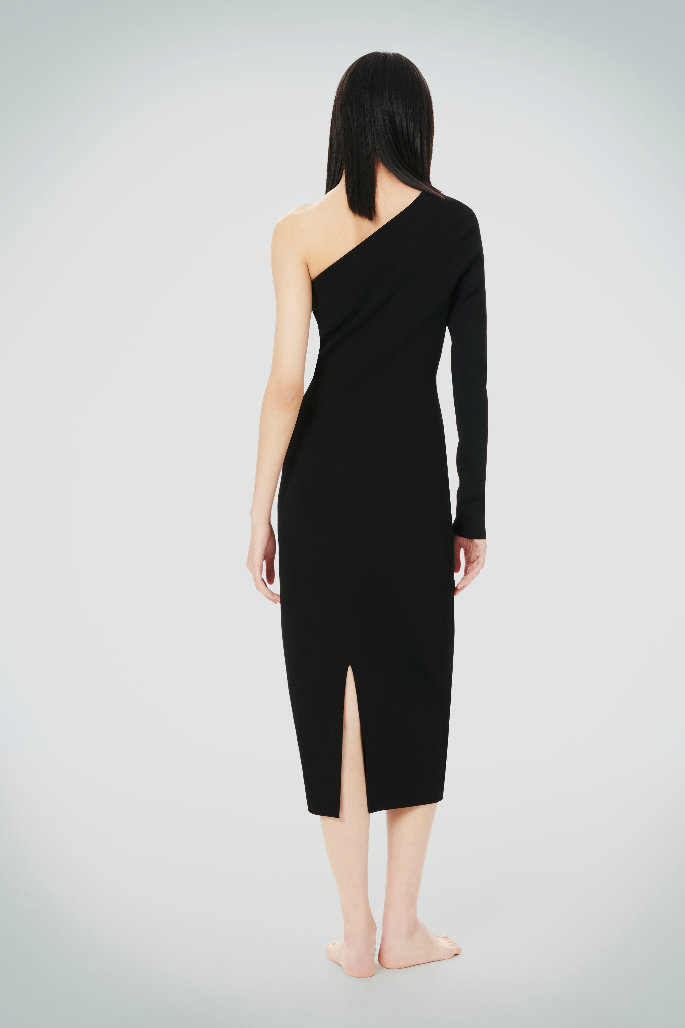 VB Body One Shoulder Midi Dress In Black - 4