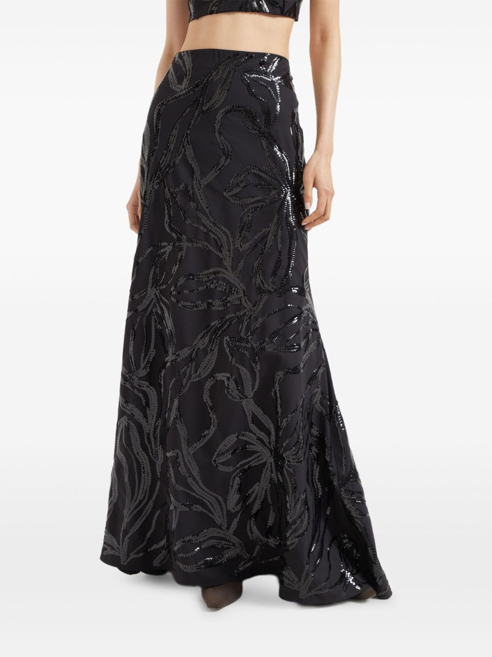 sequin floral maxi skirt - 3