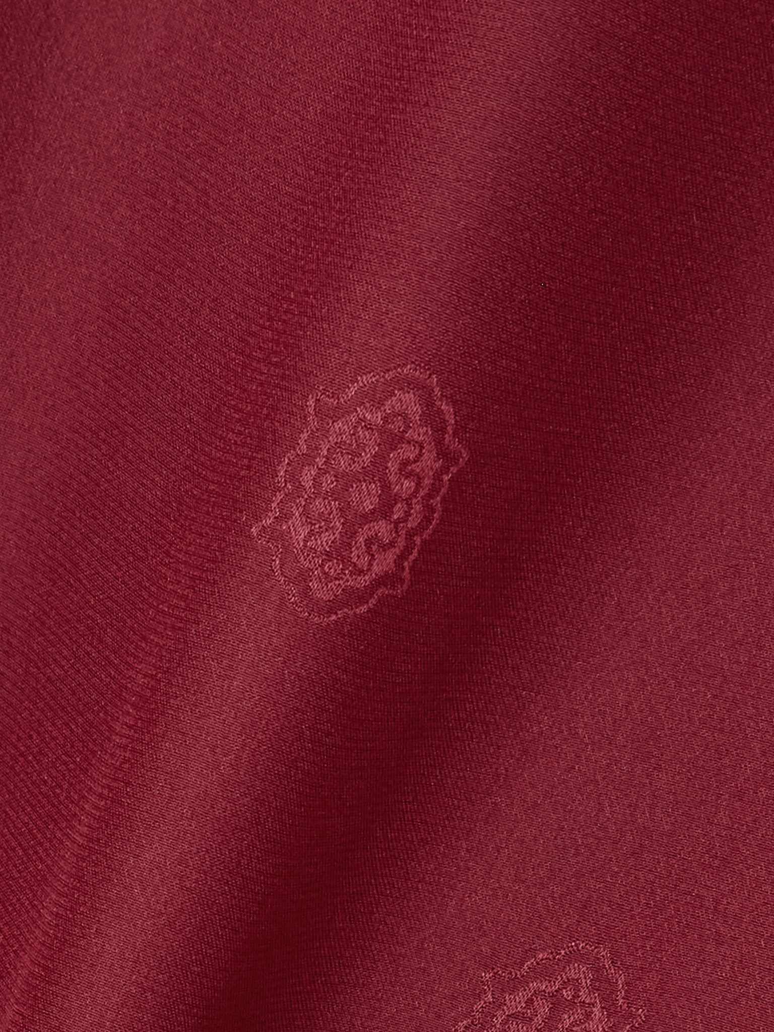 Pussy-bow silk-jacquard blouse Burgundy - 5