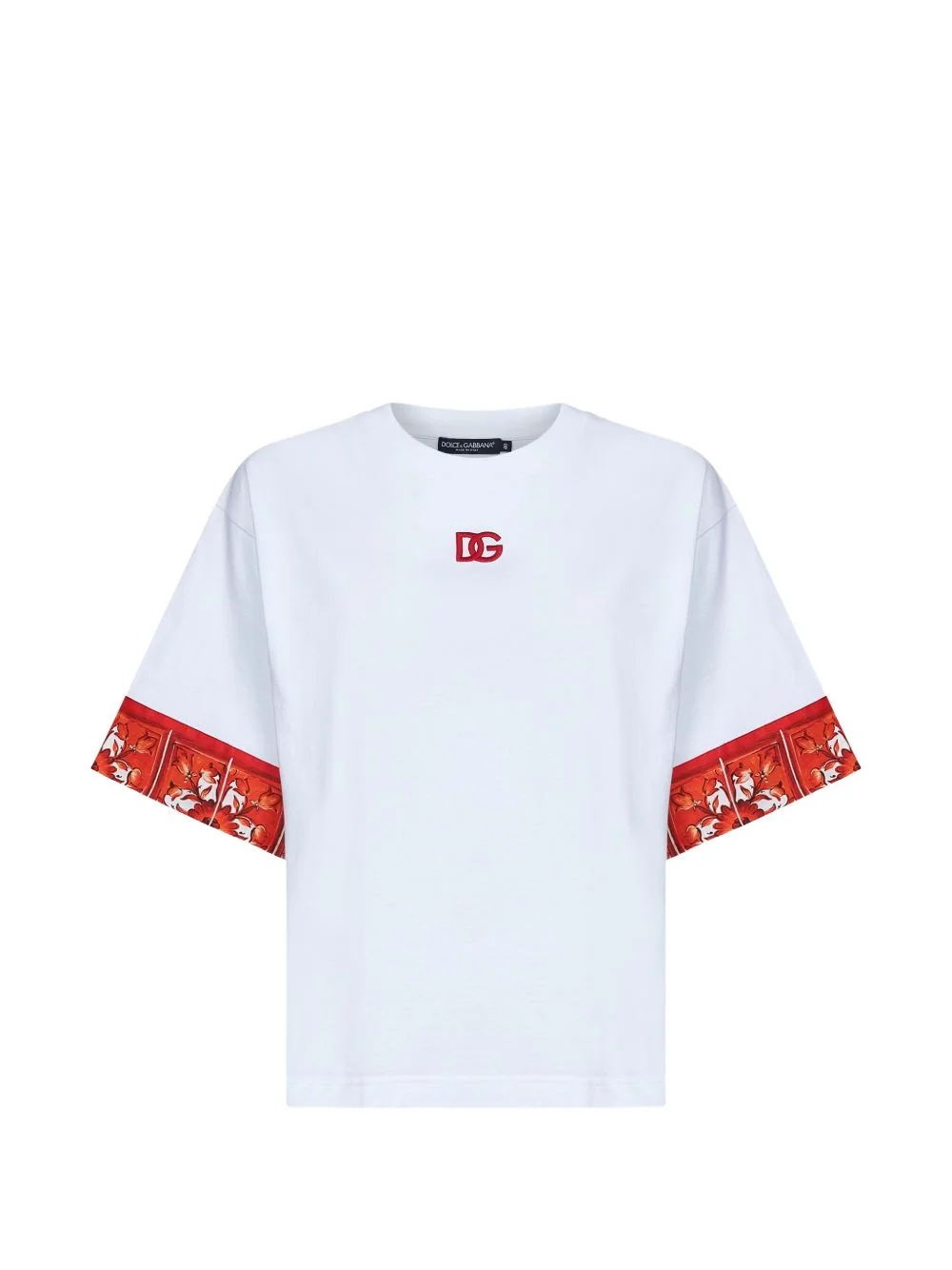 Maiolica-print logo-embroidered T-shirt - 1