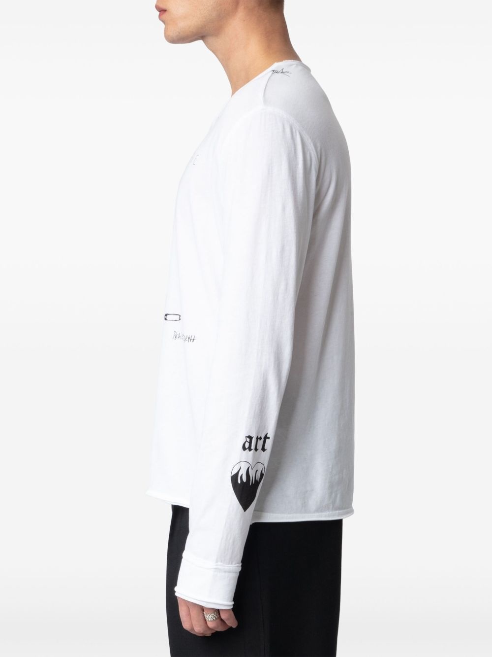 tattoo-print long-sleeve T-shirt - 5