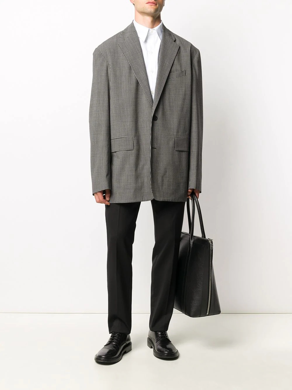 checked boxy-fit blazer - 2