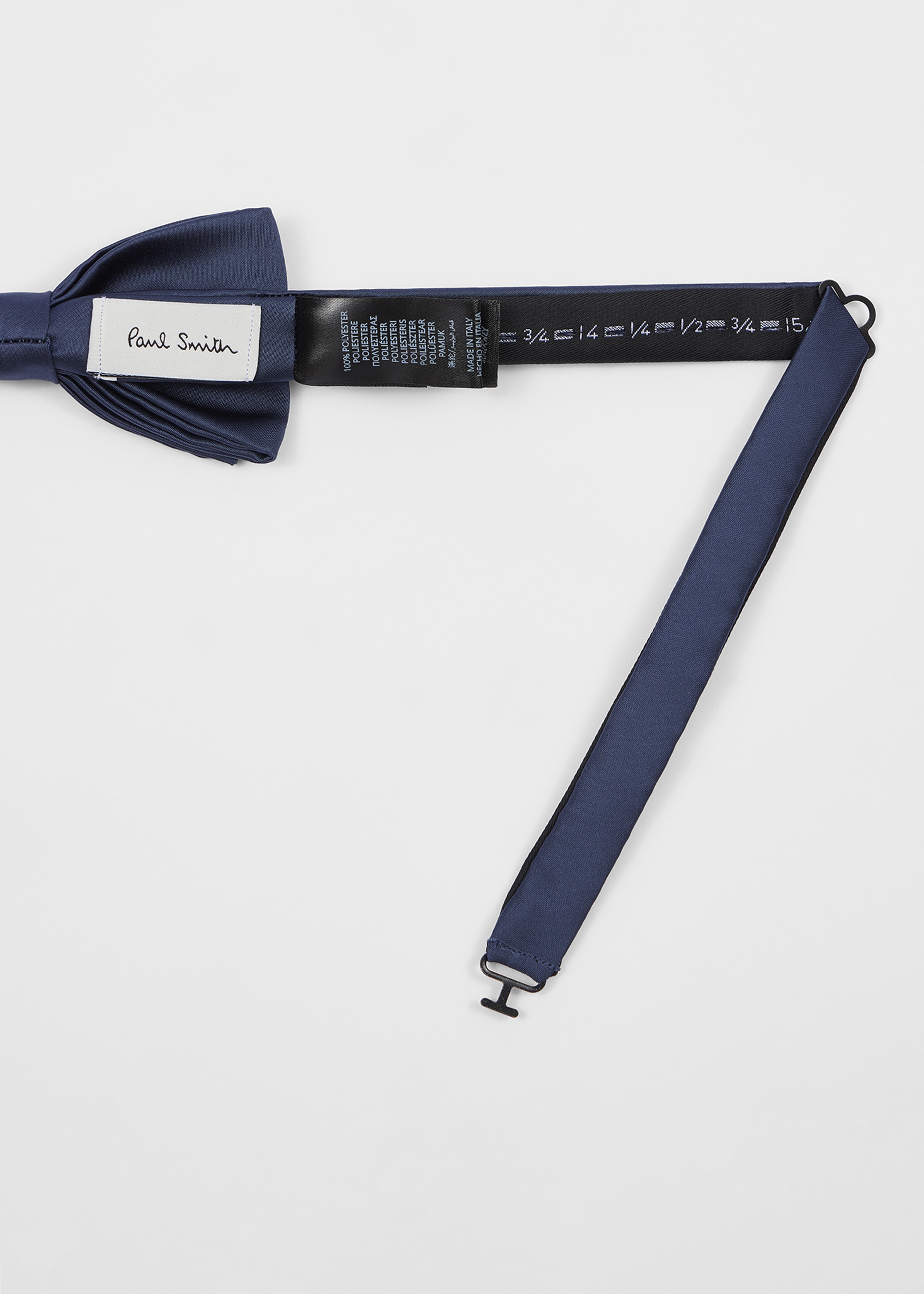 Dark Blue Pre-Tied Satin Bow Tie - 2