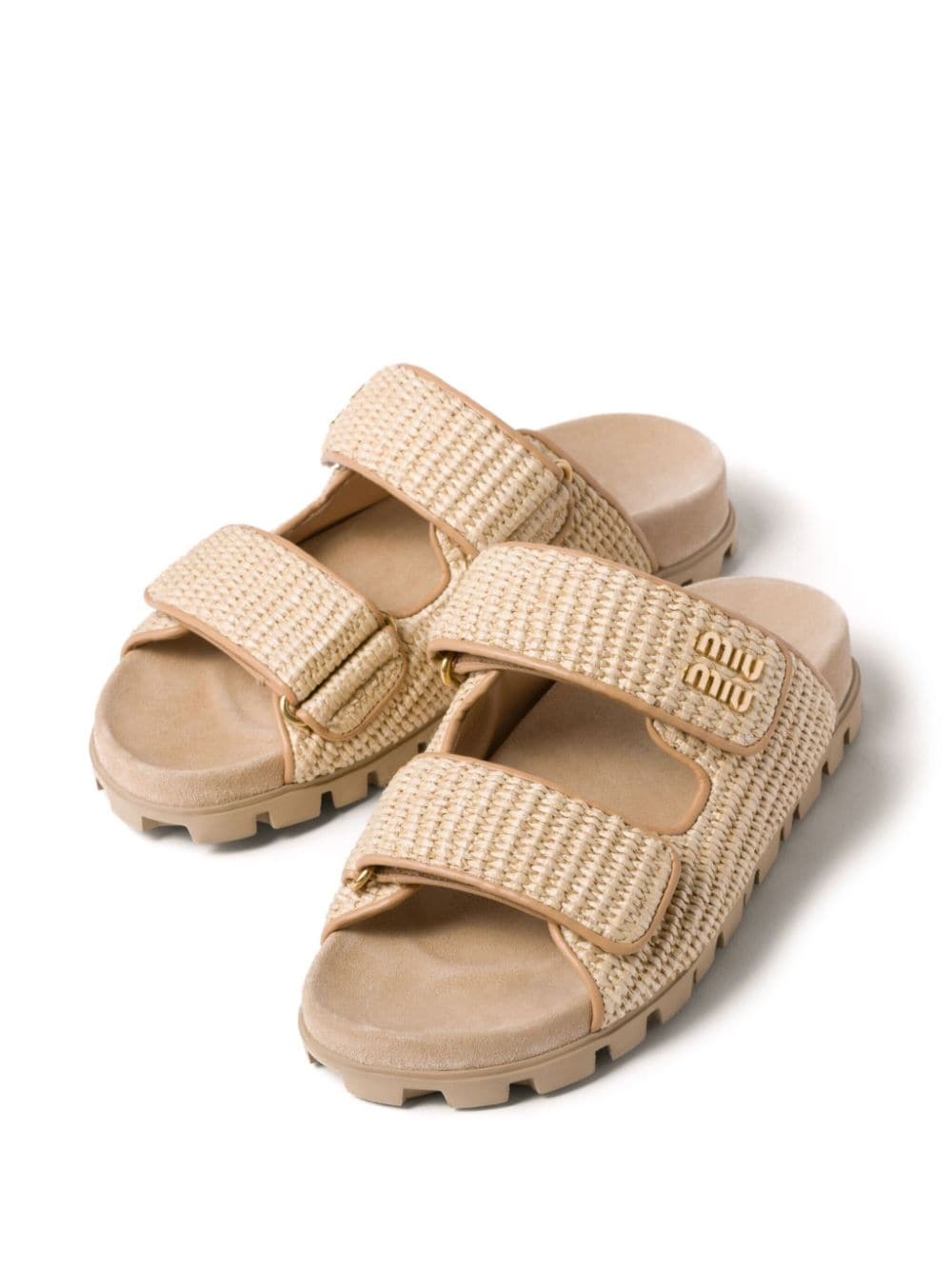 touch-strap raffia sandals - 4