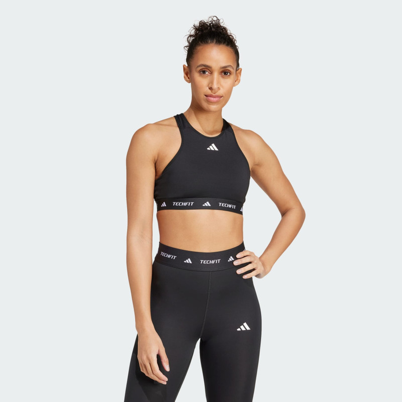 adidas Techfit Medium-Support High-Neck Bra outlook