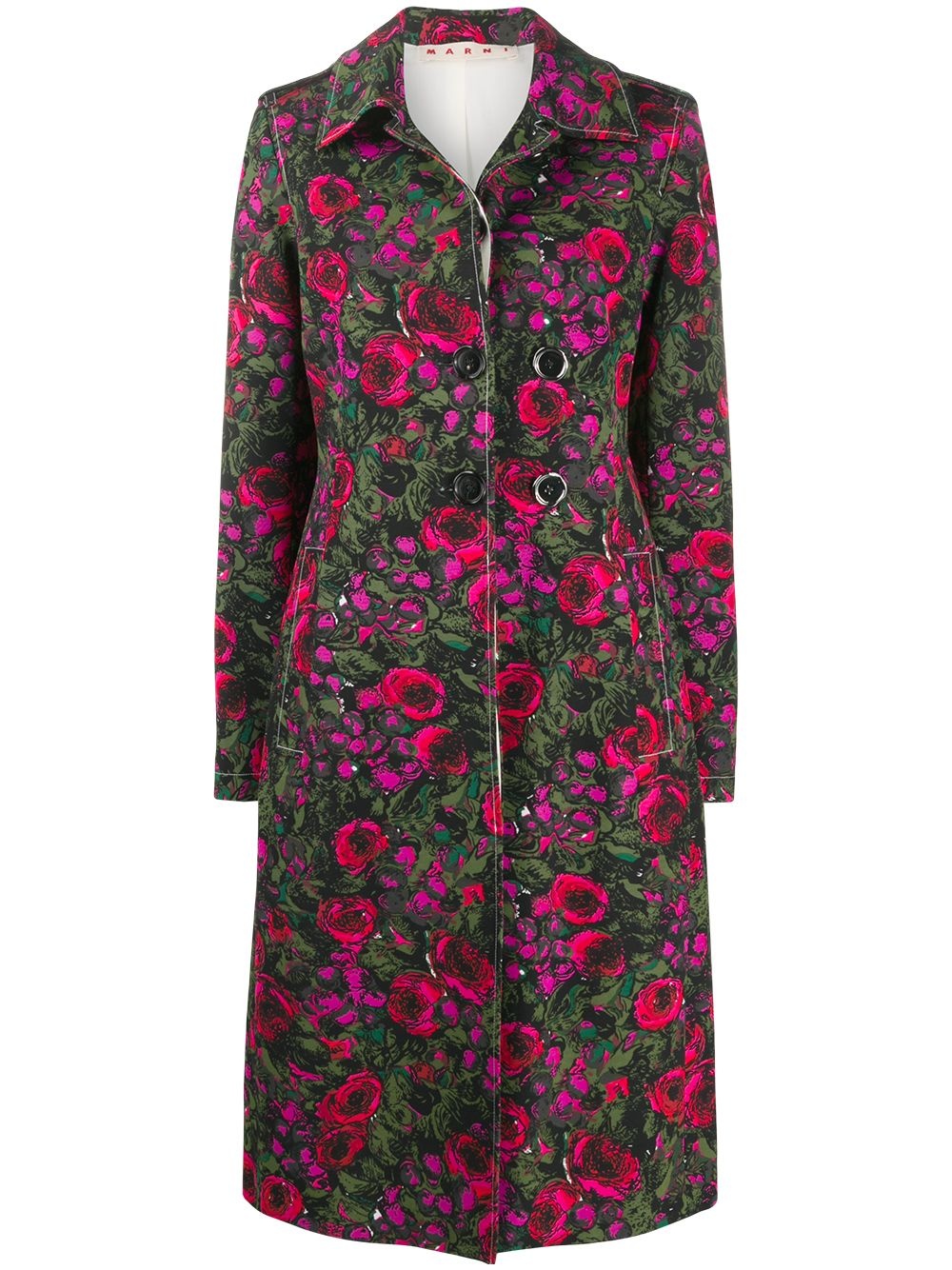 floral print tailored coat - 1