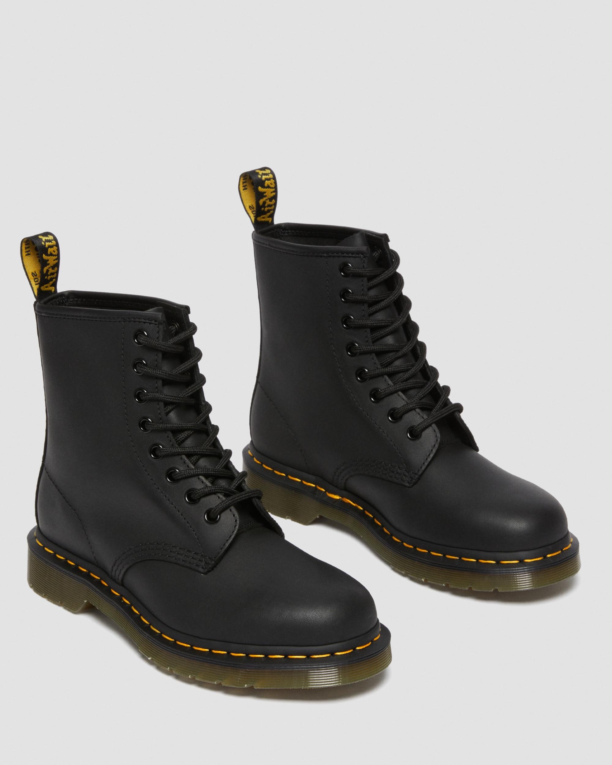 1460 Greasy Leather Lace Up Boots - 8