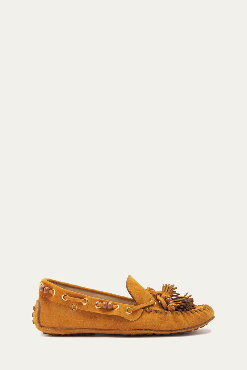 Caramel Tassel Suede Moccasin 1
