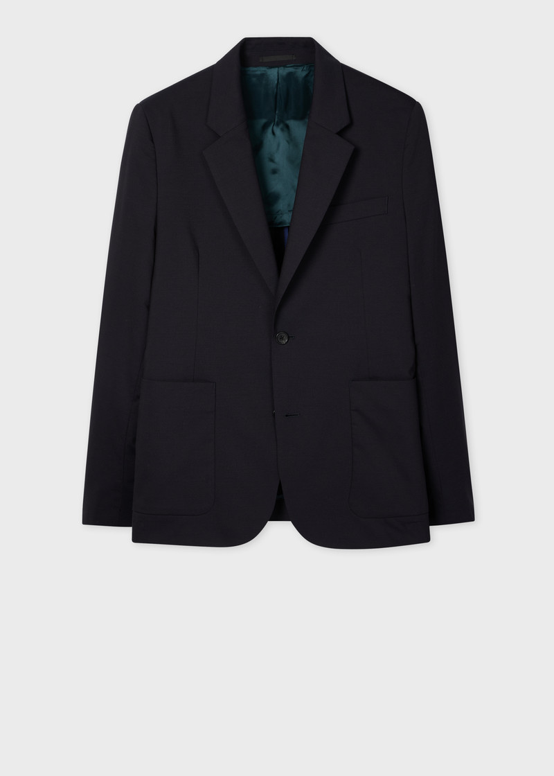 Navy Wool and Cotton-Blend Buggy-Lined Blazer 1