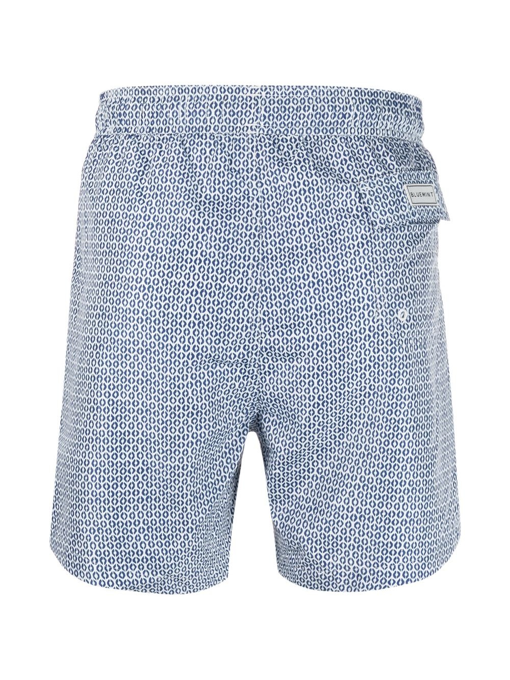 micro-print drawstring swim shorts - 2