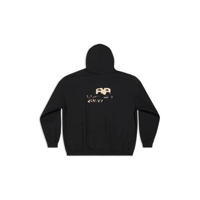 BALENCIAGA Hand Drawn Bb Icon Hoodie Large Fit in Black outlook