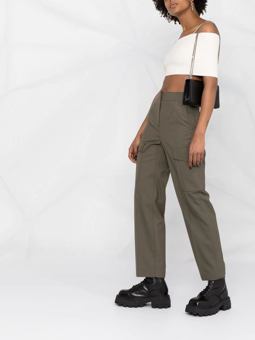 cold-shoulder cropped top - 4