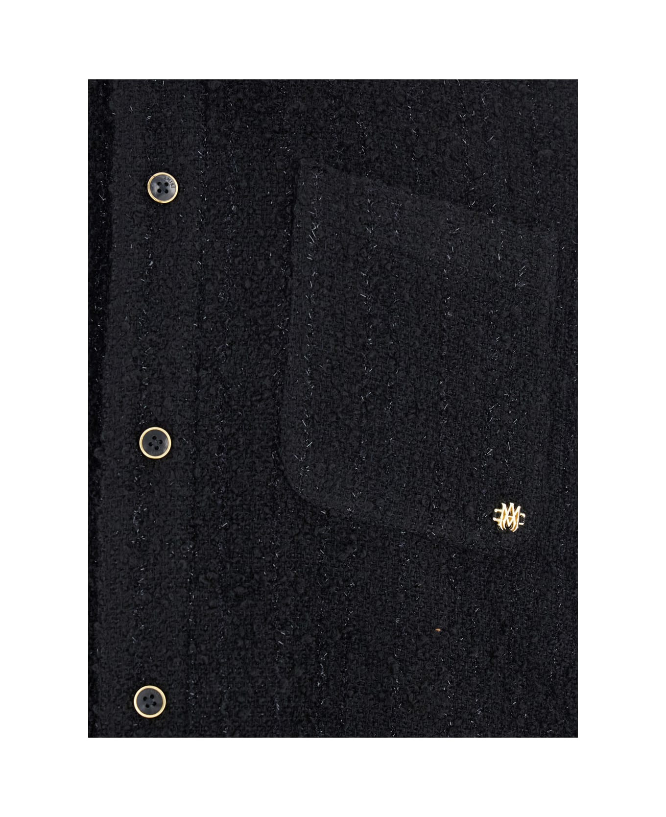 Black Shirt With Classic Collar And Logo Plaque On The Front In Fabric Man - 3